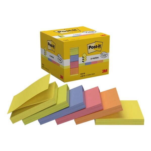 Blok met herkleefbare notes »Z-Notes R330NR« 7,6 x 7,6 cm gemengde kleuren 100 b