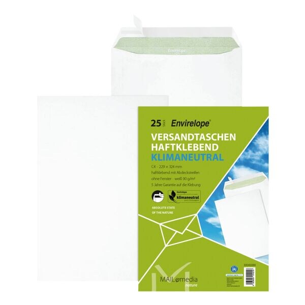 25 verzendzakken C4 90 g/m² zonder venste