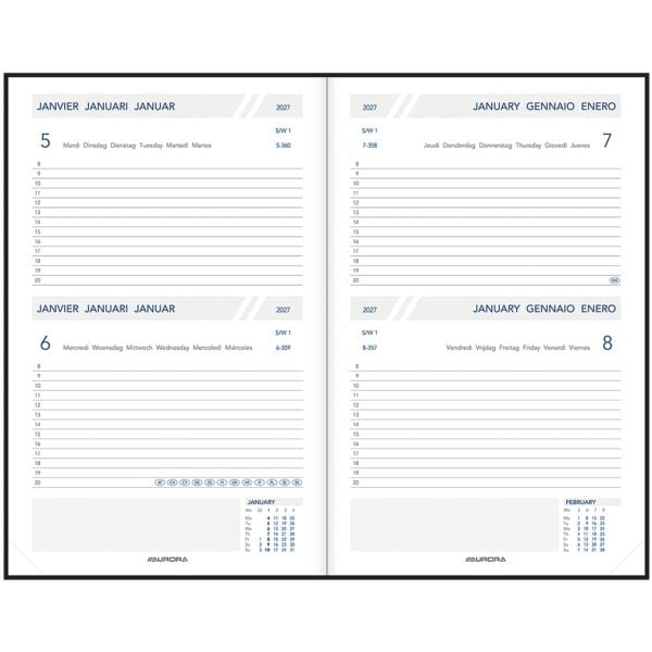 Agenda »Folio FA111« 2027 A5 zwart