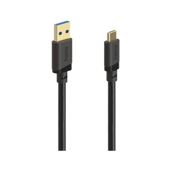 Adapterkabel USB-A naar USB-C zwart, 1,5 m