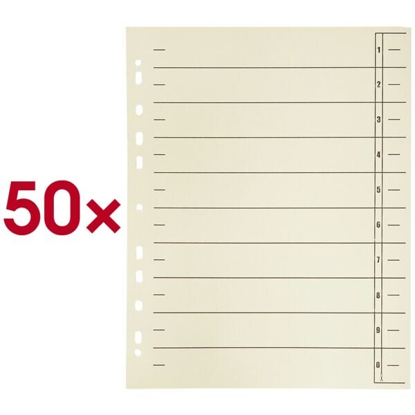 Tabbladen 180 g/m² gesorteerde kleuren - 50 stuks