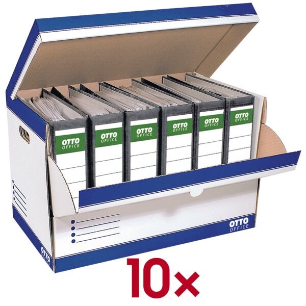 Archiefcontainers voor ordners - 10 stuks (halfopen)