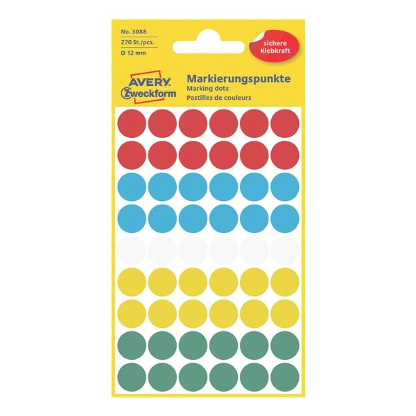 Avery Zweckform markeerpunten - 12 mm Ø - zelfklevend