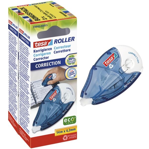 Dubbelpak navulbare correctieroller »ecoLogo&reg; Roll & Relax« 59605