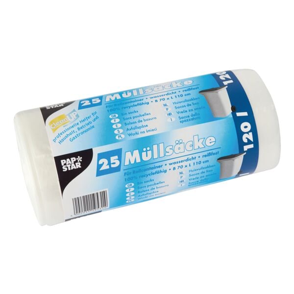 25 vuilniszakken 120 l transparant
