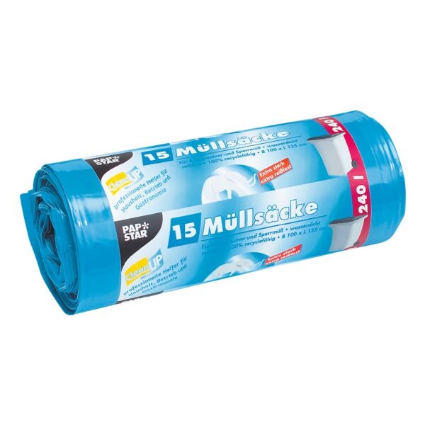 15 vuilniszakken voor zwaar afval 240 l blauw