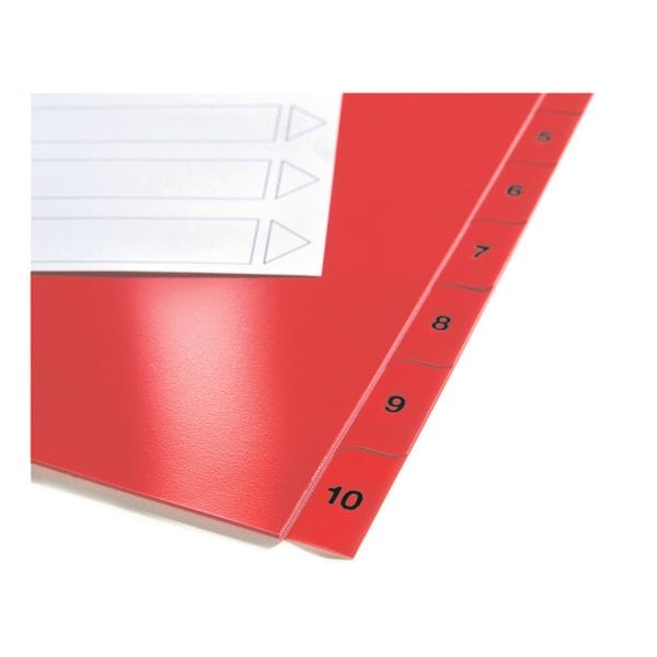 Kunststoftabbladen 1-10 A4 eenkleurige tabs