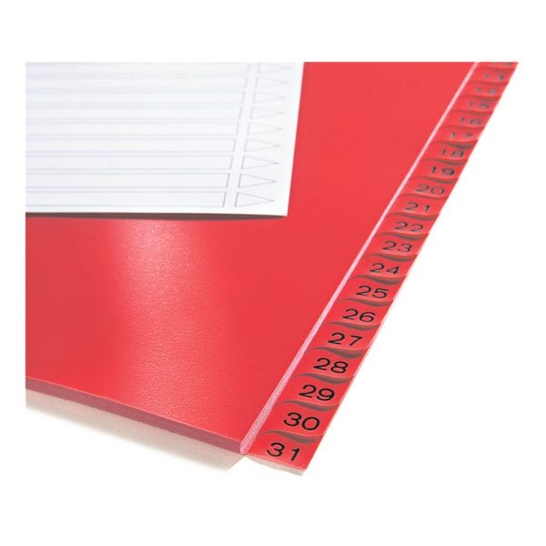 Kunststoftabbladen 1-31 A4 eenkleurige tabs