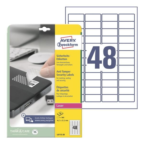 Pak van 960 veiligheidsetiketten »L6113-20«
