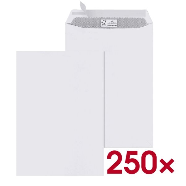 Enveloppen B4 zonder venster met kleefstrip - 250 stuks