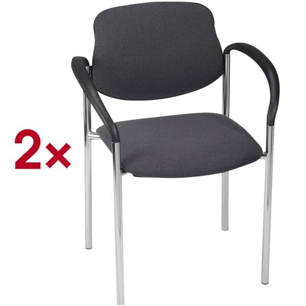 Set van 2 stapelstoelen »Styl« - polycacryl - chroomkleur