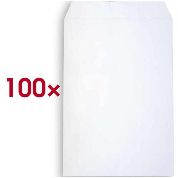 100 zak-enveloppen C4 zonder venster