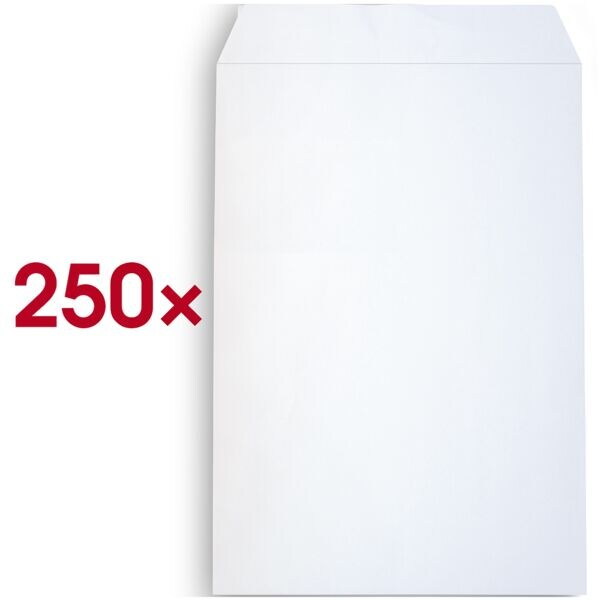 250 zak-enveloppen C4 zonder venster