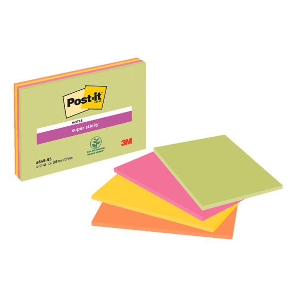 Blok herkleefbare presentatie-notes »Meeting notes XXXL« 203 x 152 mm, 4 stuks
