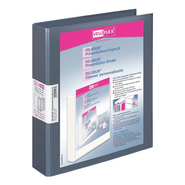 Presentatieringmap (2 ringen) tot 300 bladen A4 »Velodur&reg; 41471«