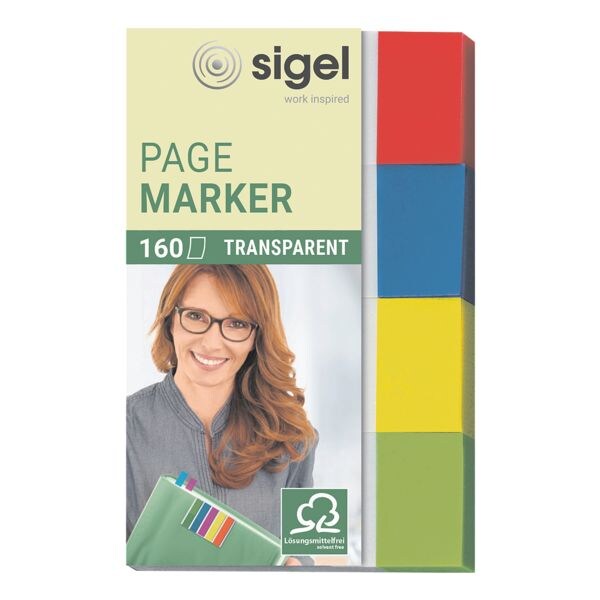 Herkleefbare markeerstroken »Transparant« HN670 50 x 20 mm, rood/blauw/geel/gro