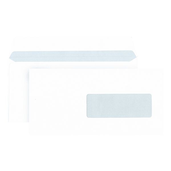 Enveloppen DLplus met venster en zelfklevende flap met beschermstrip - 500 stuks