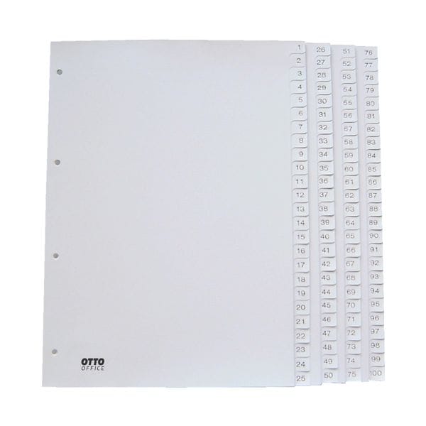 Kunststof tabbladen 1-100 A4