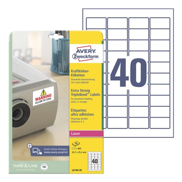 Pak van 800 sterke etiketten »L6140-20«