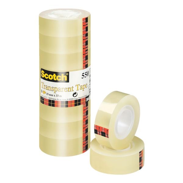 Plakband-set »550« transparant, 19 mm/33 m (B/L)