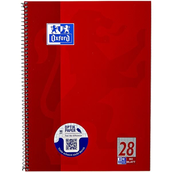 Collegeblok »School« liniatuur 28, A4+ geruit, Optik papier