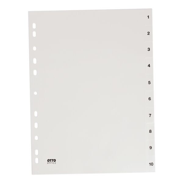 Kunststof tabbladen 1-10 A4 wit