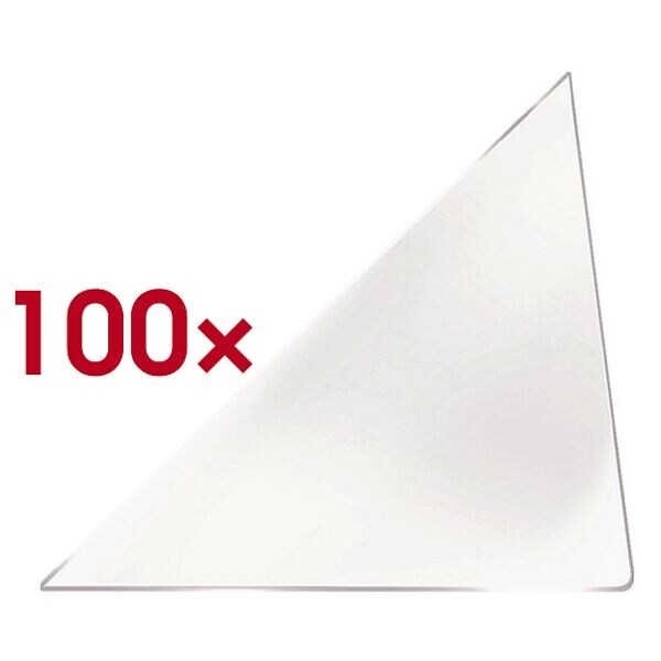 100 zelfklevende driehoekige hoesjes 175x175 mm