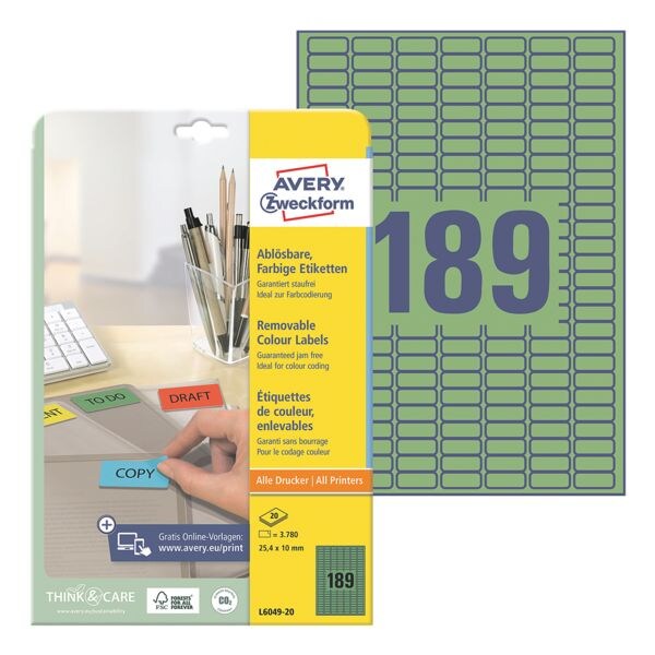 Pak van 3780 gekleurde etiketten