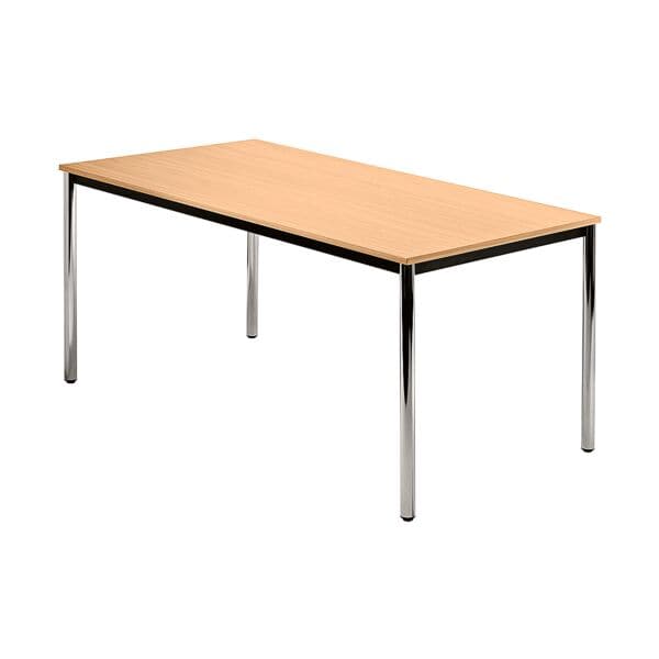 Vergadertafel DR16 »Barcelona« 160x80 cm rechthoek onderstel zilver