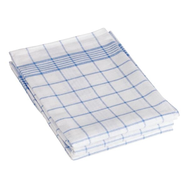 Theedoeken »blauw/wit geruit« in pak van 3