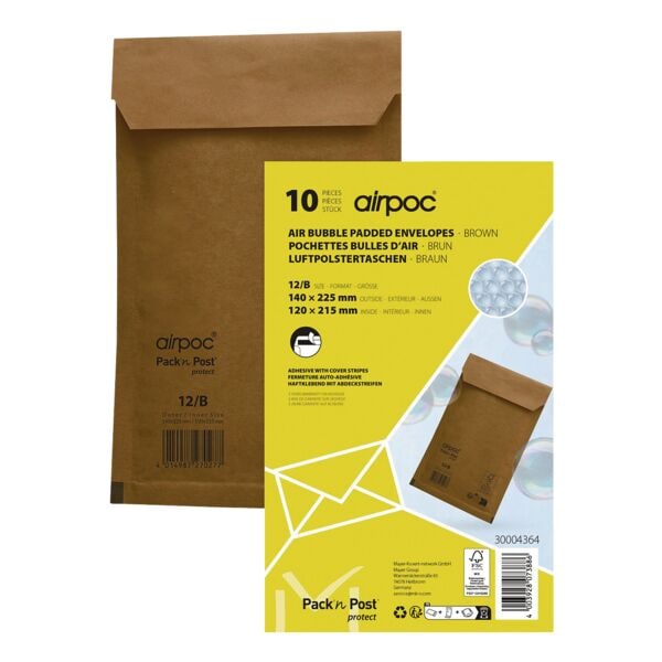 10 zak-enveloppen met luchtkussentjes »airpoc&reg; 12/B« (140x225mm)