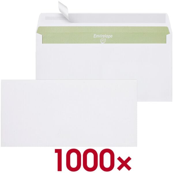 Enveloppen »Envirelope« DL zonder venster met kleefstrip - 1000 stuks
