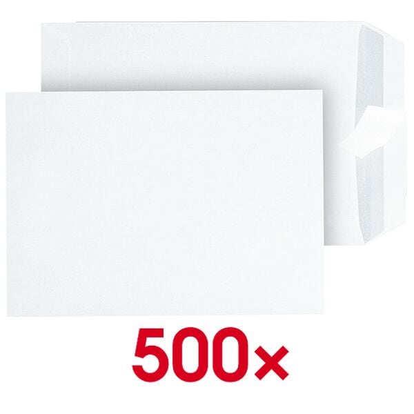 500 zak-enveloppen C5 zonder venster met zelfklevende flap met beschermstrip