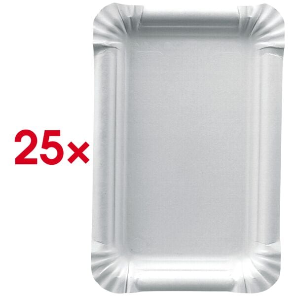 Pak met 25 wegwerp borden »pure« van karton van nieuwe vezels 13x20 cm