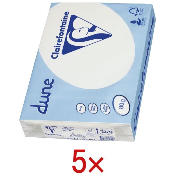 5 pakken multifunctioneel printerpapier »Dune« (wit met crèmekleur)