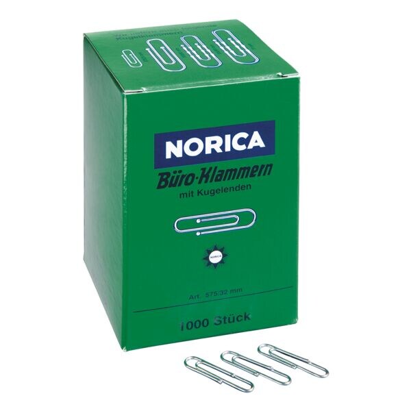 Paperclips 32mm, zilverkleur, 1000 stuks