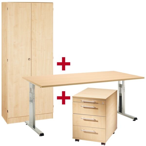 Meubelset »O-Line« 3-delig, bureau met L-onderstel