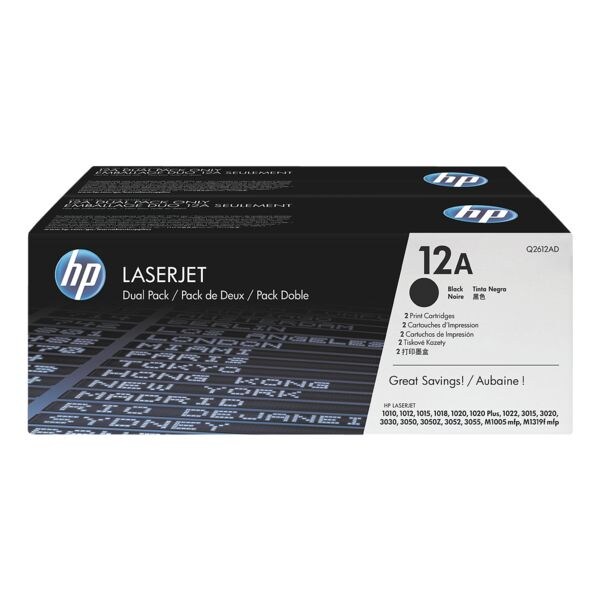 Dubbelpak printcassettes »HP Q2612AD« 12A