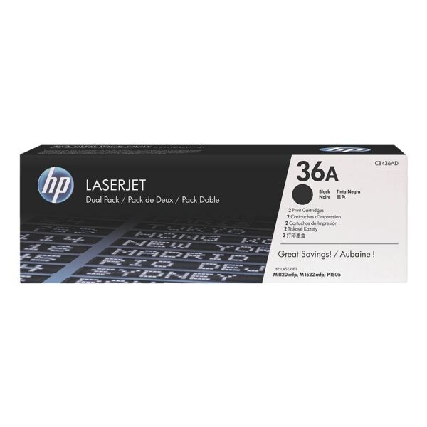 Dubbelpak printcassettes »HP CB436AD« 36A