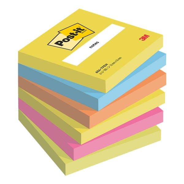 Blok herkleefbare notes »Energetic Collection« 76 x 76 mm, 6 stuks