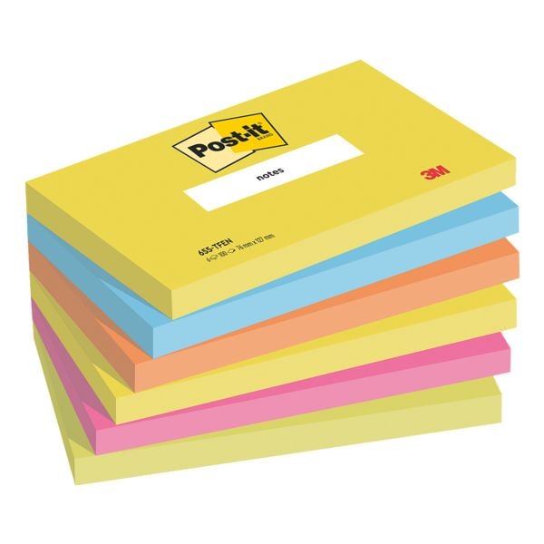 Blok herkleefbare notes »Energetic Collection« 127 x 76 mm, 6 stuks