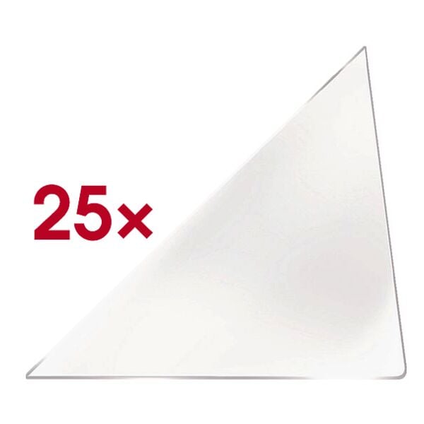 25 zelfklevende driehoekige hoesjes 120x120 mm