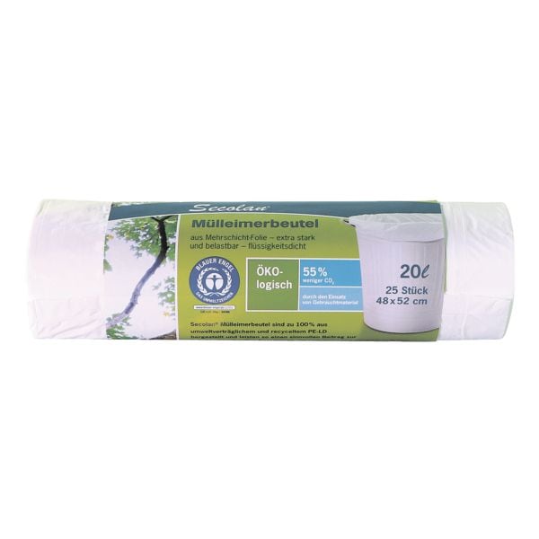 25 afvalzakken 20 l wit