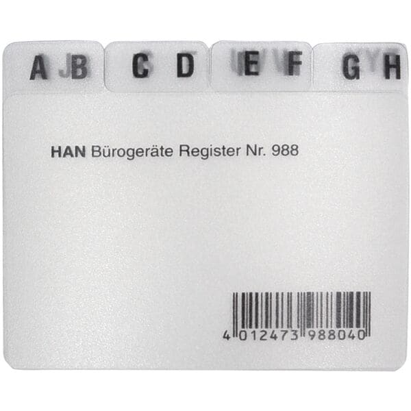Tabbladen voor kaartenbak »CROCO« 988 A8 liggend, A-Z (12 tlg.)