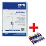 OTTO Office Paquet de 100 pochettes transparentes « Standard » avec 1 paquet de marque-pages