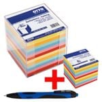 OTTO Office Boîte de fiches avec papier couleur, avec stylo à bille « Active » et feuilles de rechange couleur
