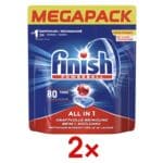 finish 2x 80 paquets de pastilles pour lave-vaisselle « All in 1 Regular Megapack »