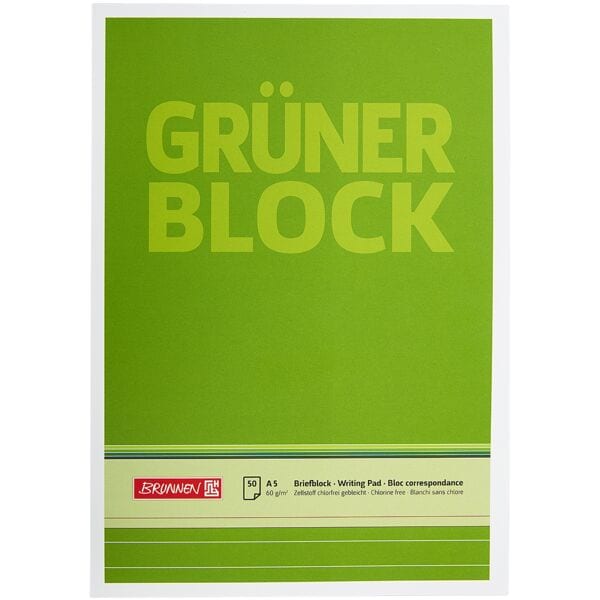 Briefblock A5 liniert »Der grüne Block«