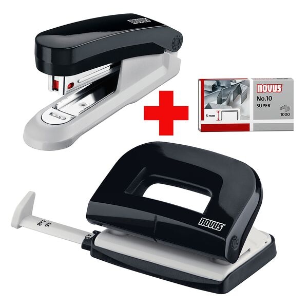 Novus Locher-Tacker-Büroset »Evolution Twin Set fresh« schwarz