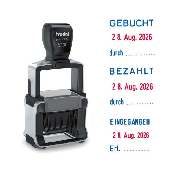 Trodat Datumstempel »5430/L« rot, 7.5x14.5x4.5 cm